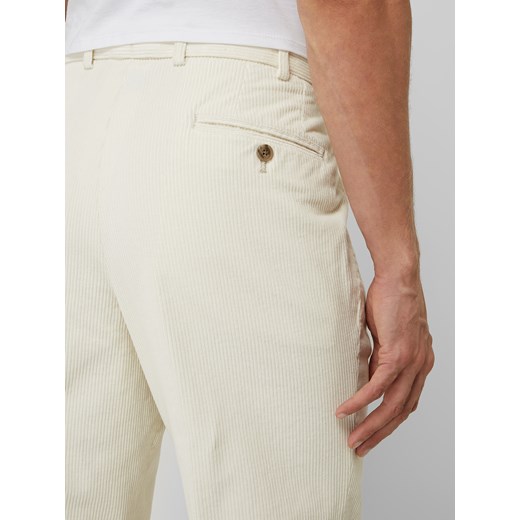 Spodnie z zakładkami w pasie o kroju comfort fit ze sztruksu model ‘Morello’ Hiltl 50 Peek&Cloppenburg 