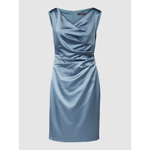 Sukienka Vera Mont mini na sylwestra niebieska z dekoltem v 