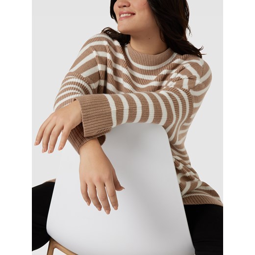 Sweter PLUS SIZE z dzianiny ze wzorem w paski Fransa Plus 54 wyprzedaż Peek&Cloppenburg