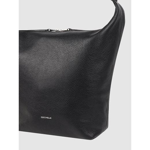 Shopper bag czarna Coccinelle duża na ramię skórzana