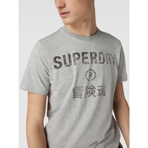 T-shirt z nadrukiem z logo Superdry M wyprzedaż Peek&Cloppenburg 