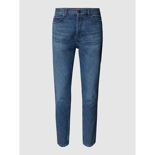 Granatowe jeansy męskie Hugo Boss bawełniane casual 