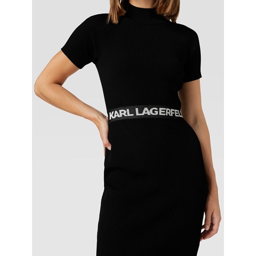 Sukienka midi z elastyczną wstawką z logo Karl Lagerfeld XL Peek&Cloppenburg 