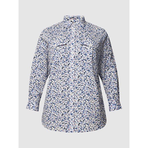 Bluzka koszulowa PLUS SIZE z kwiatowym wzorem model ‘COURTENAY’ XXL okazyjna cena Peek&Cloppenburg 