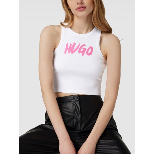 Top krótki z nadrukiem z logo model ‘Delove’ L Peek&Cloppenburg okazyjna cena