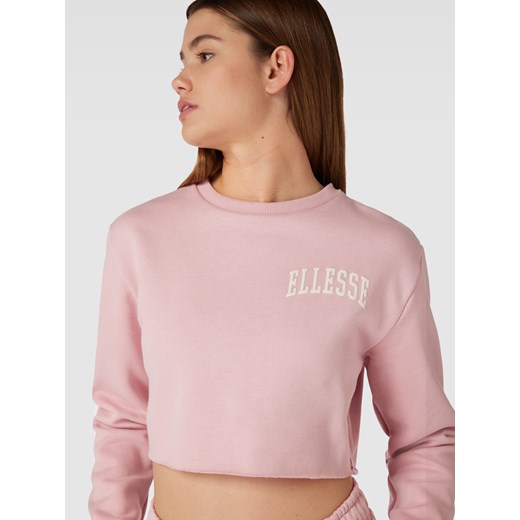 Bluza damska Ellesse różowa krótka z bawełny jesienna 