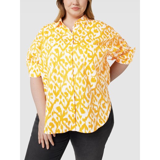 Bluzka koszulowa PLUS SIZE ze wzorem na całej powierzchni model ‘FARETRA’ Marina Rinaldi 44 promocja Peek&Cloppenburg 