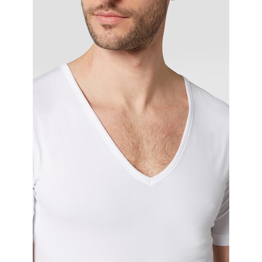 T-shirt z dodatkiem streczu model ‘Das Drunterhemd’ Mey M Peek&Cloppenburg 