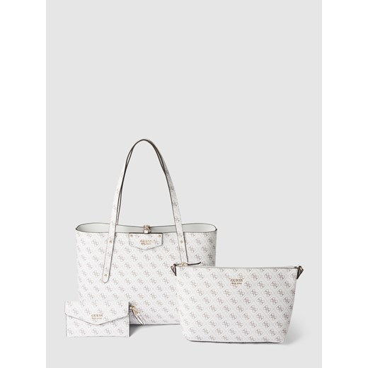 Torba shopper z nadrukiem na całej powierzchni model ‘ECO BRENTON’ Guess One Size Peek&Cloppenburg okazja