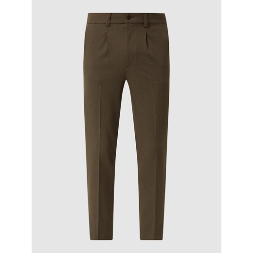 Spodnie z zakładkami w pasie z dodatkiem streczu model ‘Andrew Julian’ Mos Mosh 48 promocyjna cena Peek&Cloppenburg 