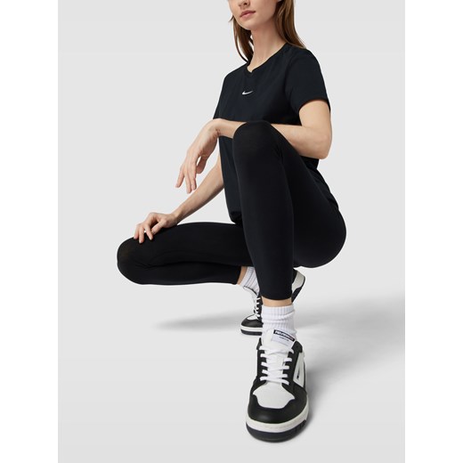 Bluzka damska czarna Nike z krótkimi rękawami 