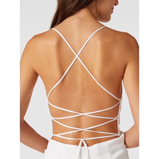 Sukienka Luxuar Fashion bez rękawów w serek na zimę na ślub cywilny 