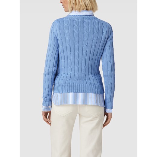 Sweter z dzianiny z wyhaftowanym logo model ‘JULIANNA’ Polo Ralph Lauren XS Peek&Cloppenburg  promocja