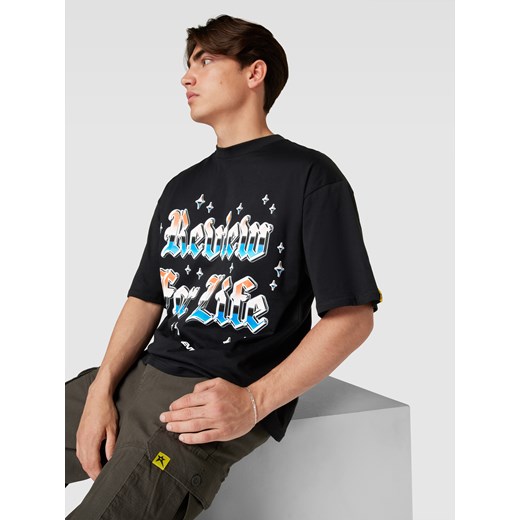 T-shirt z nadrukiem ze sloganem Review XXL Peek&Cloppenburg 