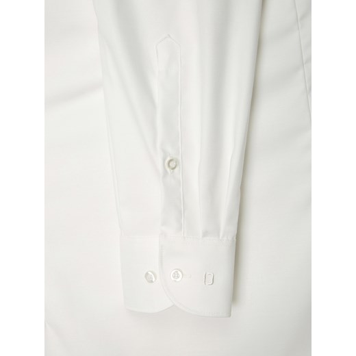 Koszula męska biała Olymp Level Five z bawełny z długim rękawem z klasycznym kołnierzykiem elegancka wiosenna 