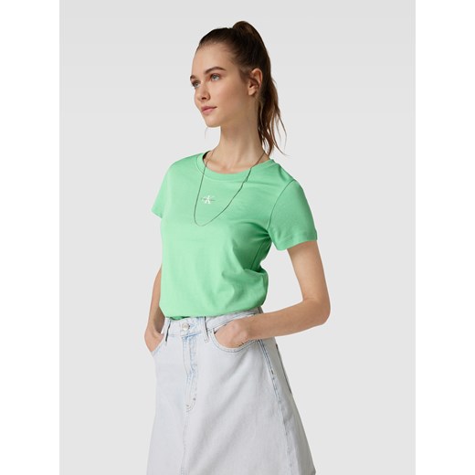 Bluzka damska Calvin Klein z krótkim rękawem z okrągłym dekoltem casual z bawełny 