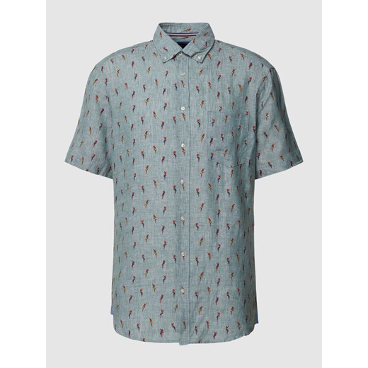 Koszula casualowa o kroju regular fit z lnu ze wzorem na całej powierzchni XXL Peek&Cloppenburg 