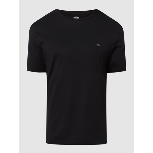 T-shirt męski Fynch-hatton bawełniany czarny z krótkim rękawem 