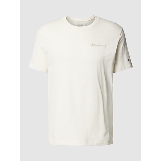 T-shirt męski biały Champion z krótkim rękawem na wiosnę 