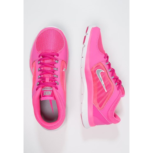 Nike Performance FLEX TRAINER 4 Obuwie treningowe pink powder/wolf grey/hot pink/white zalando rozowy fitness