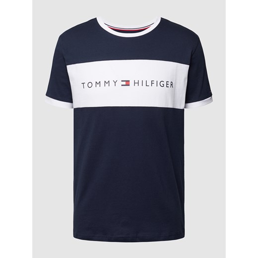 T-shirt męski Tommy Hilfiger biały z napisem z krótkimi rękawami 