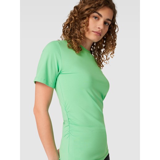 Bluzka damska zielona Selected Femme wiosenna z okrągłym dekoltem casual 