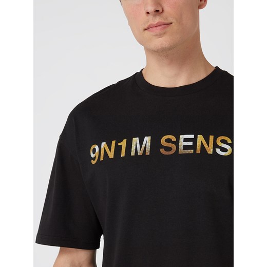 T-shirt męski 9n1m Sense w nadruki z krótkim rękawem 