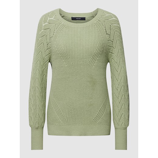 Sweter z dzianiny z fakturowanym wzorem model ‘NICOLA’ Vero Moda L Peek&Cloppenburg 