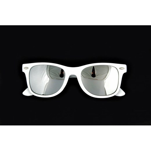 Białe okulary nerdy lustrzane stylion-pl bialy damskie