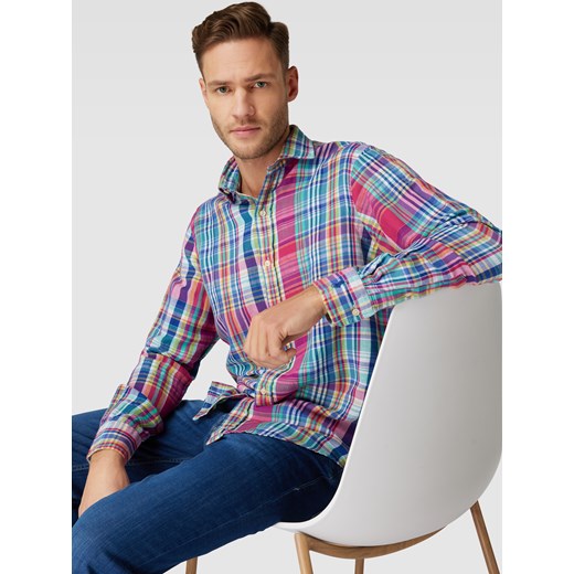 Koszula casualowa o kroju classic fit z dodatkiem lnu i wzorem w kratkę vichy Polo Ralph Lauren M Peek&Cloppenburg okazyjna cena