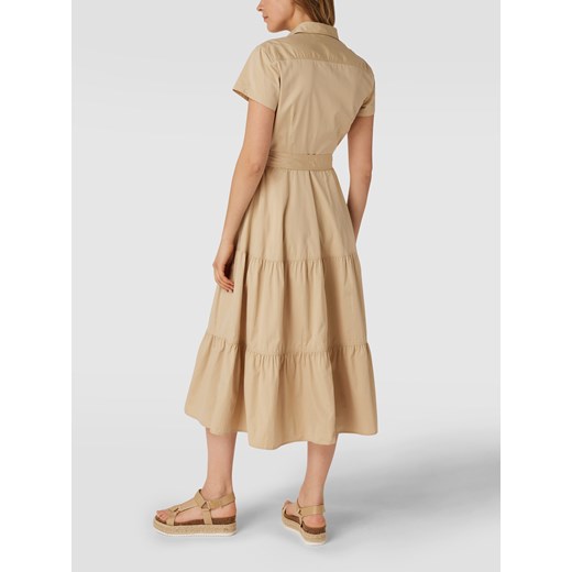 Długa sukienka z krótkim rękawem i paskiem w talii Polo Ralph Lauren 36 Peek&Cloppenburg  okazja