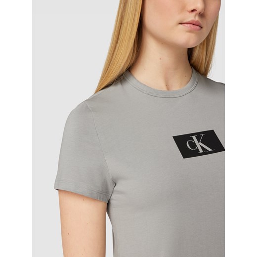 Bluzka damska Calvin Klein Underwear z napisem z okrągłym dekoltem 