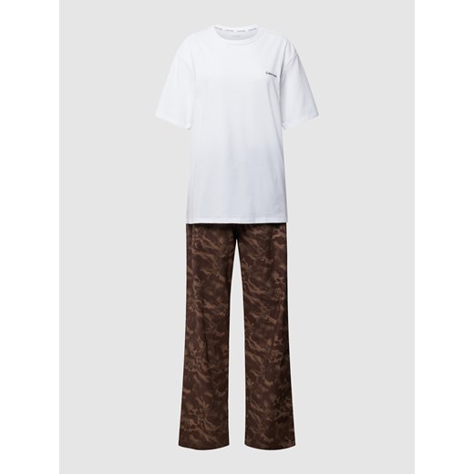Piżama z wyhaftowanym logo Calvin Klein Underwear S wyprzedaż Peek&Cloppenburg 
