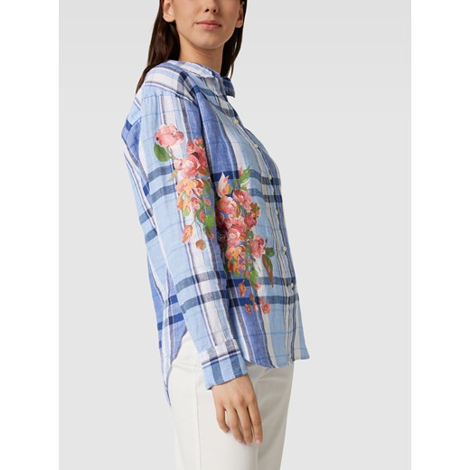 Bluzka koszulowa ze wzorem w kratę glencheck model ‘KOTTA’ L promocja Peek&Cloppenburg 