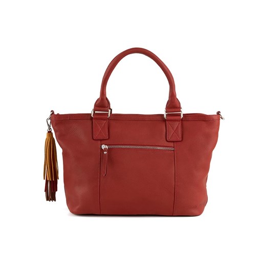 The Trend Skórzana torebka w kolorze czerwonym - 33 x 28 x 14 cm The Trend onesize wyprzedaż Limango Polska
