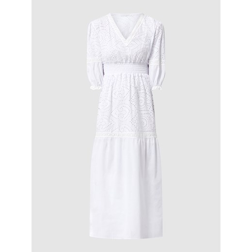 Sukienka biała Chiara Fiorini rozkloszowana z bawełny 