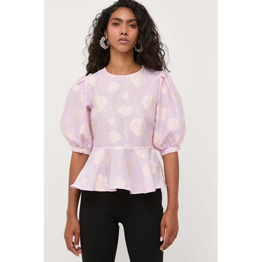 Custommade bluzka Sheena damska kolor różowy wzorzysta ze sklepu ANSWEAR.com w kategorii Bluzki damskie - zdjęcie 160831026