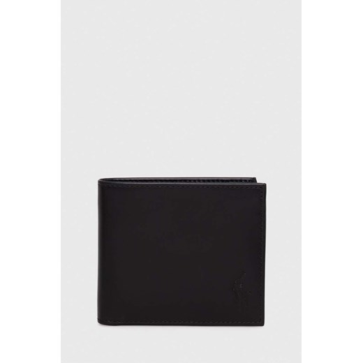 Polo Ralph Lauren portfel skórzany męski kolor czarny ze sklepu ANSWEAR.com w kategorii Portfele męskie - zdjęcie 160831189