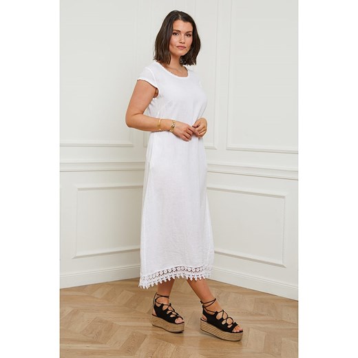 Curvy Lady Lniana sukienka w kolorze białym Curvy Lady 44/46 okazja Limango Polska