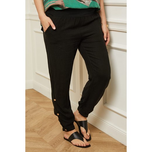 Curvy Lady Lniane spodnie w kolorze czarnym Curvy Lady 48/50 okazja Limango Polska
