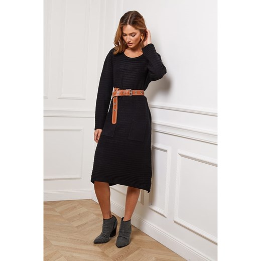 Joséfine Sukienka dzianinowa "Giusepe" w kolorze czarnym Joséfine M okazyjna cena Limango Polska