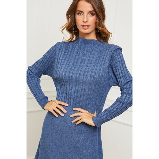 So Cachemire Sukienka dzianinowa &quot;Garcy&quot; w kolorze niebieskim So Cachemire L Limango Polska okazyjna cena