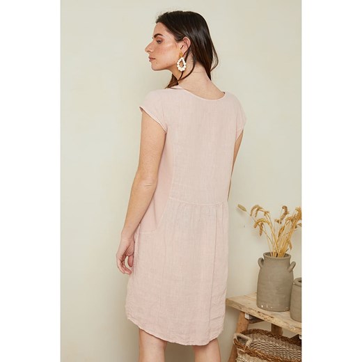 Le Monde du Lin Lniana sukienka w kolorze jasnoróżowym Le Monde Du Lin 34/36 okazja Limango Polska