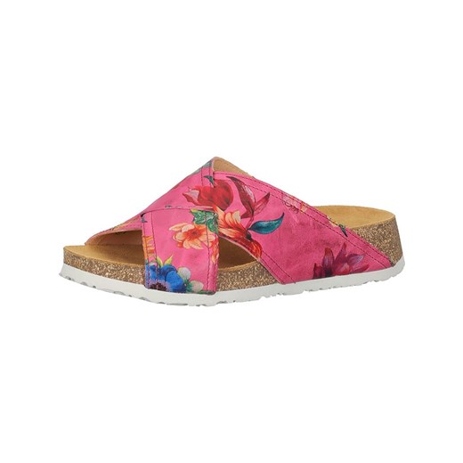 Think! Skórzane klapki &quot;Koak&quot; w kolorze różowym ze wzorem Think! 39 wyprzedaż Limango Polska