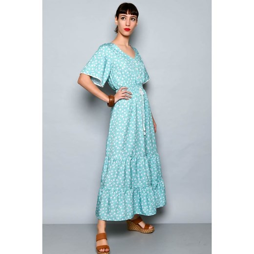 H.H.G. Sukienka w kolorze turkusowo-białym L Limango Polska wyprzedaż