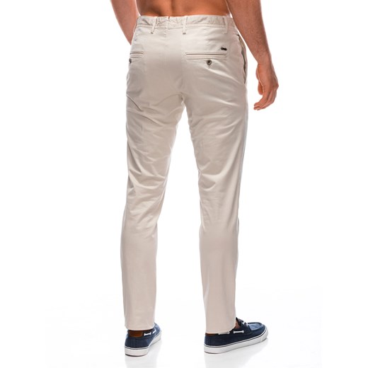 Spodnie męskie chino P1359 - beżowe Edoti 44 okazyjna cena Edoti