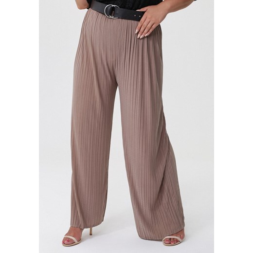 Beżowe Spodnie With You Honey ze sklepu Born2be Odzież w kategorii Spodnie damskie - zdjęcie 160893179
