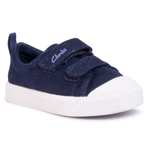 Trampki Clarks City Bright T 261490877 Navy Canvas Clarks 25 eobuwie.pl wyprzedaż