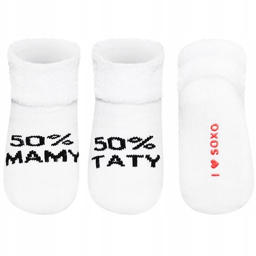 Skarpetki niemowlęce białe SOXO z napisami ze sklepu Sklep SOXO w kategorii Skarpetki dziecięce - zdjęcie 160895517