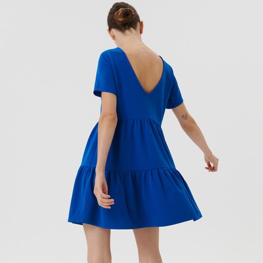 Sinsay - Sukienka mini babydoll - Niebieski Sinsay XL wyprzedaż Sinsay